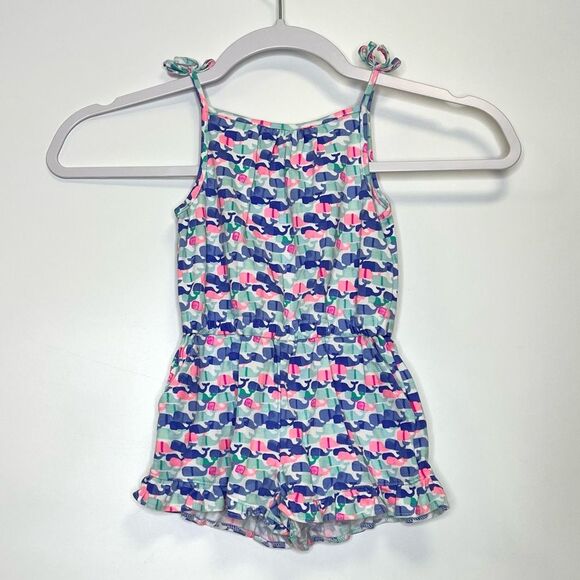 Vineyard Vines Other - Vineyard Vines Candy Whale Knit Romper Girls 2T